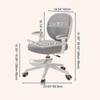 Lumendat Contemporary Creative Curved Bear-Shaped Kids PP Wooden Mesh Fabric Lift-Adjustable Desk Chair Backrest Armrest For Home Office Lumendat