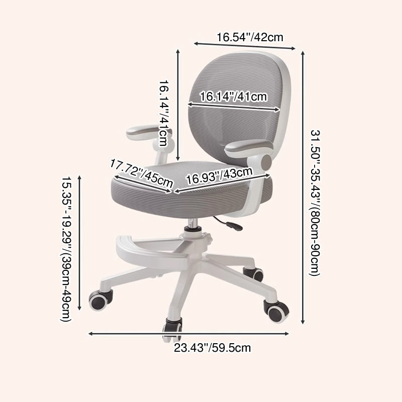 Lumendat Contemporary Creative Curved Bear-Shaped Kids PP Wooden Mesh Fabric Lift-Adjustable Desk Chair Backrest Armrest For Home Office Lumendat