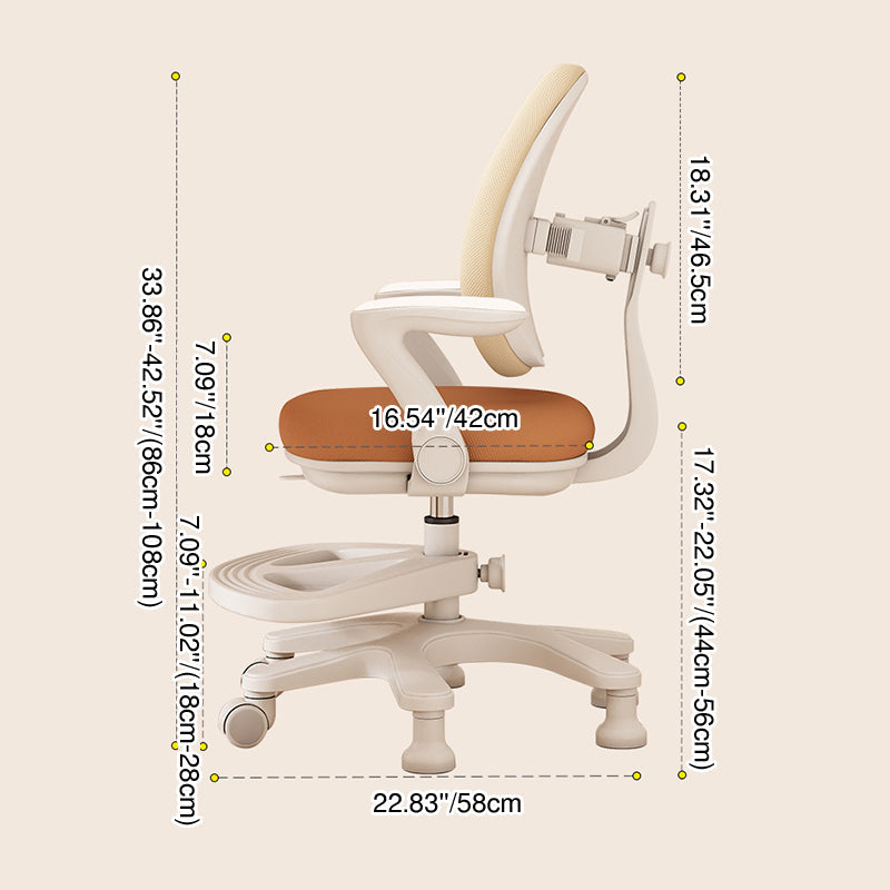 Contemporary Creative Curved Rabbit-Ear Design Kids PP Mesh Fabric Height-Adjustable Desk Chair Backrest Armrest For Home Office