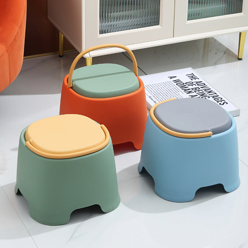 Lumendat Contemporary Creative Cylindrical PP Kids Handheld Low Stool Backless & Armless For Living Room Lumendat