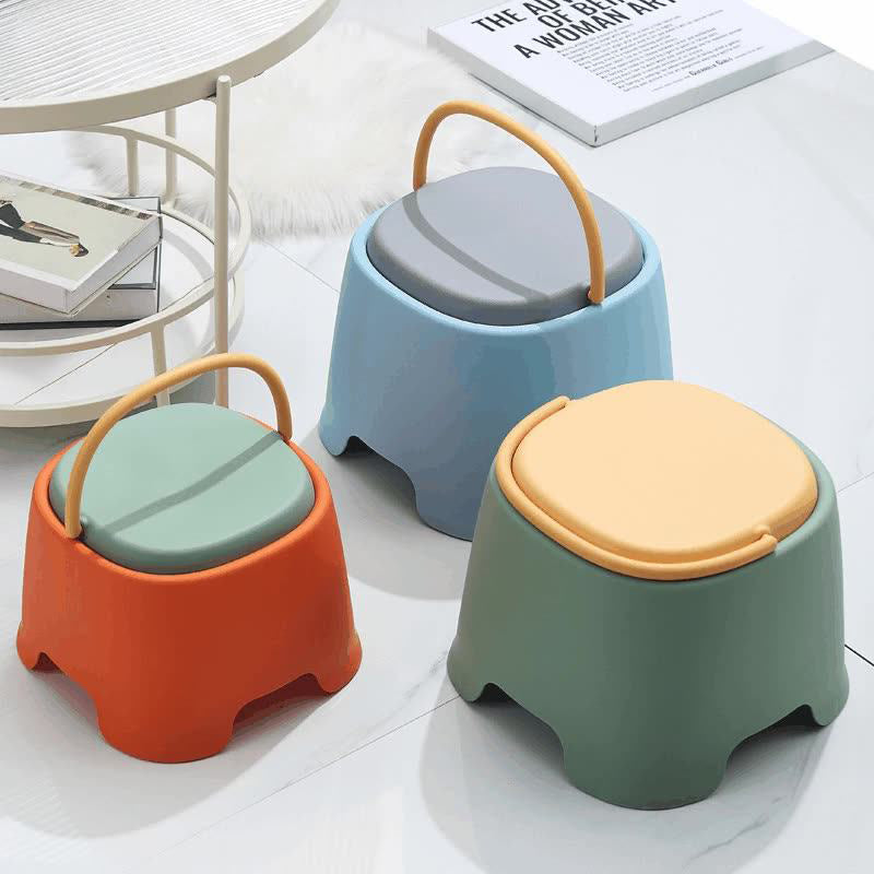 Lumendat Contemporary Creative Cylindrical PP Kids Handheld Low Stool Backless & Armless For Living Room Lumendat