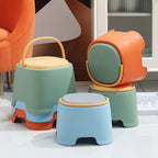 Lumendat Contemporary Creative Cylindrical PP Kids Handheld Low Stool Backless & Armless For Living Room Lumendat