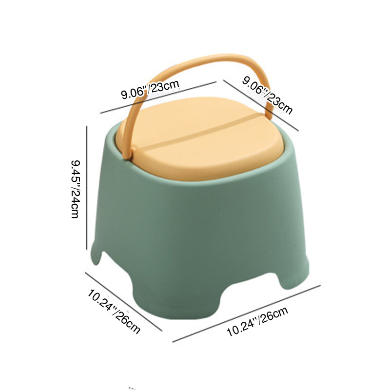 Lumendat Contemporary Creative Cylindrical PP Kids Handheld Low Stool Backless & Armless For Living Room Lumendat