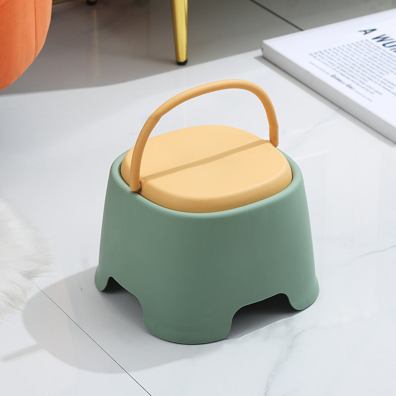 Lumendat Contemporary Creative Cylindrical PP Kids Handheld Low Stool Backless & Armless For Living Room Lumendat