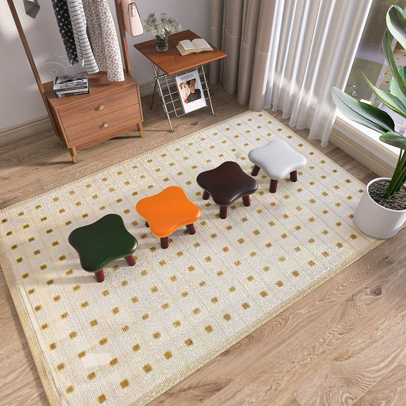 Lumendat Contemporary Creative Four-Leaf Clover Shape Faux Oil-Waxed Leather Solid Wood Kids Low Stool Backless Armless For Living Room Lumendat
