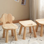 Lumendat Contemporary Creative Cylindrical Cloud-Shaped Kids Rubberwood Multi-layer Plywood Low Stool Backrest Armless For Living Room Lumendat