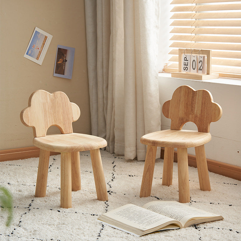 Lumendat Contemporary Creative Cylindrical Cloud-Shaped Kids Rubberwood Multi-layer Plywood Low Stool Backrest Armless For Living Room Lumendat