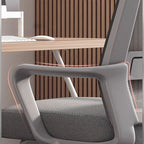 Modern Minimalist Rectangular Bow-Shaped Mesh Fabric Microfiber Leather Solid Wood PP Steel Desk Chair Backrest Armrest For Home Office DFM-F