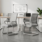 Modern Minimalist Rectangular Bow-Shaped Mesh Fabric Microfiber Leather Solid Wood PP Steel Desk Chair Backrest Armrest For Home Office DFM-F