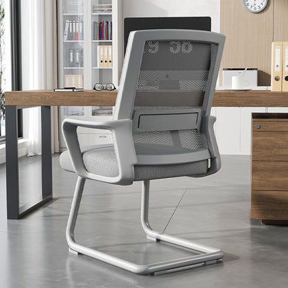 Modern Minimalist Rectangular Bow-Shaped Mesh Fabric Microfiber Leather Solid Wood PP Steel Desk Chair Backrest Armrest For Home Office