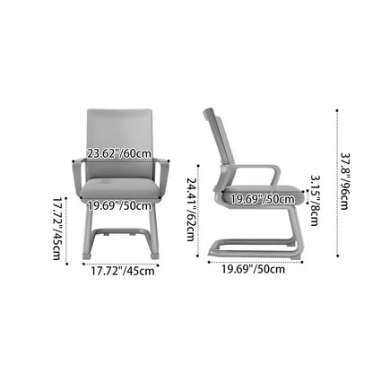 Modern Minimalist Rectangular Bow-Shaped Mesh Fabric Microfiber Leather Solid Wood PP Steel Desk Chair Backrest Armrest For Home Office