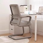 Modern Minimalist Rectangular Bow-Shaped Mesh Fabric Microfiber Leather Solid Wood PP Steel Desk Chair Backrest Armrest For Home Office DFM-F