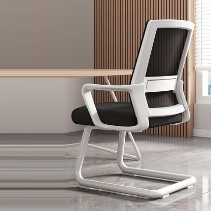 Modern Minimalist Rectangular Bow-Shaped Mesh Fabric Microfiber Leather Solid Wood PP Steel Desk Chair Backrest Armrest For Home Office