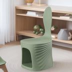Lumendat Contemporary Creative Wave Shell Design PE Kids Dining Chair Backrest Armless For Dining Room & Kitchen Lumendat