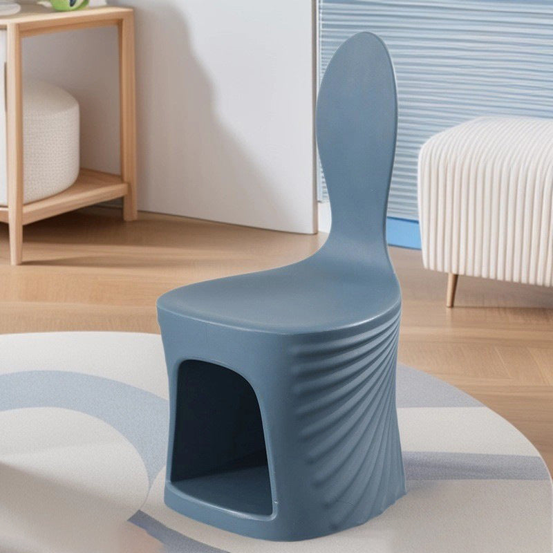 Lumendat Contemporary Creative Wave Shell Design PE Kids Dining Chair Backrest Armless For Dining Room & Kitchen Lumendat