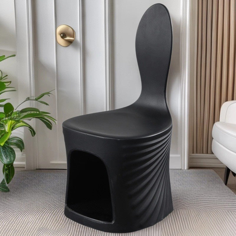 Lumendat Contemporary Creative Wave Shell Design PE Kids Dining Chair Backrest Armless For Dining Room & Kitchen Lumendat