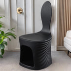 Lumendat Contemporary Creative Wave Shell Design PE Kids Dining Chair Backrest Armless For Dining Room & Kitchen Lumendat