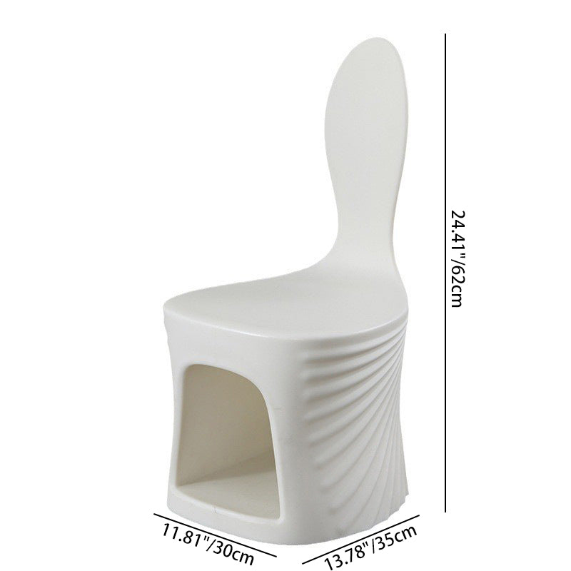 Lumendat Contemporary Creative Wave Shell Design PE Kids Dining Chair Backrest Armless For Dining Room & Kitchen Lumendat