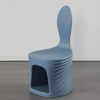 Lumendat Contemporary Creative Wave Shell Design PE Kids Dining Chair Backrest Armless For Dining Room & Kitchen Lumendat