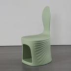 Lumendat Contemporary Creative Wave Shell Design PE Kids Dining Chair Backrest Armless For Dining Room & Kitchen Lumendat