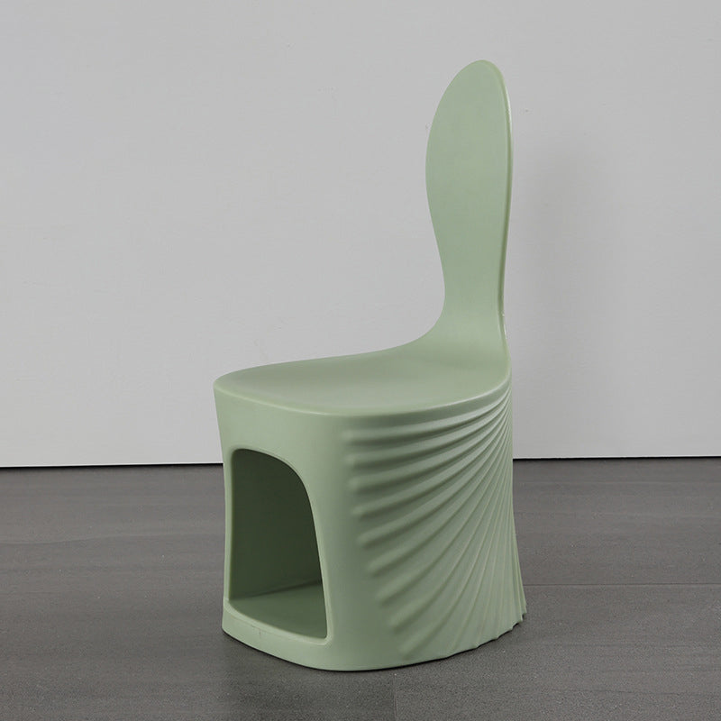 Lumendat Contemporary Creative Wave Shell Design PE Kids Dining Chair Backrest Armless For Dining Room & Kitchen Lumendat