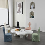 Lumendat Contemporary Creative Wave Shell Design PE Kids Dining Chair Backrest Armless For Dining Room & Kitchen Lumendat