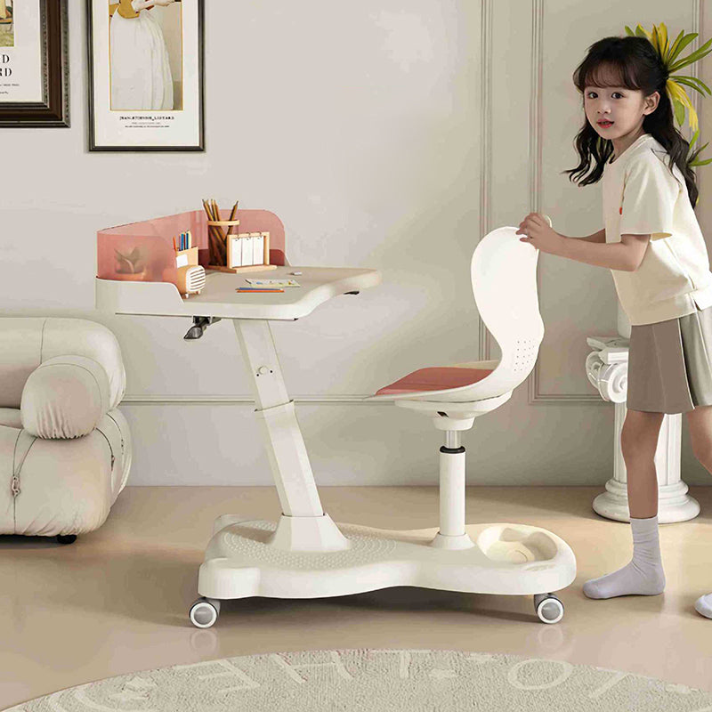 Lumendat Modern Minimalist Rectangular Kids Mesh Fabric PP Iron Integrated Height-Adjustable Desk & Chair Set Backrest For Home Office Lumendat