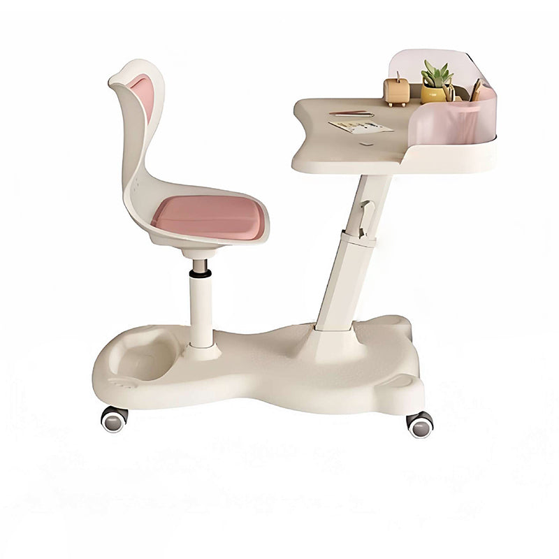Lumendat Modern Minimalist Rectangular Kids Mesh Fabric PP Iron Integrated Height-Adjustable Desk & Chair Set Backrest For Home Office Lumendat