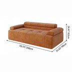 Contemporary Scandinavian High-Resilience Foam Velvet Compressed Sofa - Rectangular Modular Low-Profile Sofa For Living Room Lumendat