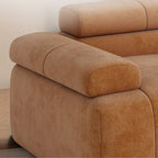 Contemporary Scandinavian High-Resilience Foam Velvet Compressed Sofa - Rectangular Modular Low-Profile Sofa For Living Room Lumendat