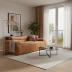 Contemporary Scandinavian High-Resilience Foam Velvet Compressed Sofa - Rectangular Modular Low-Profile Sofa For Living Room Lumendat