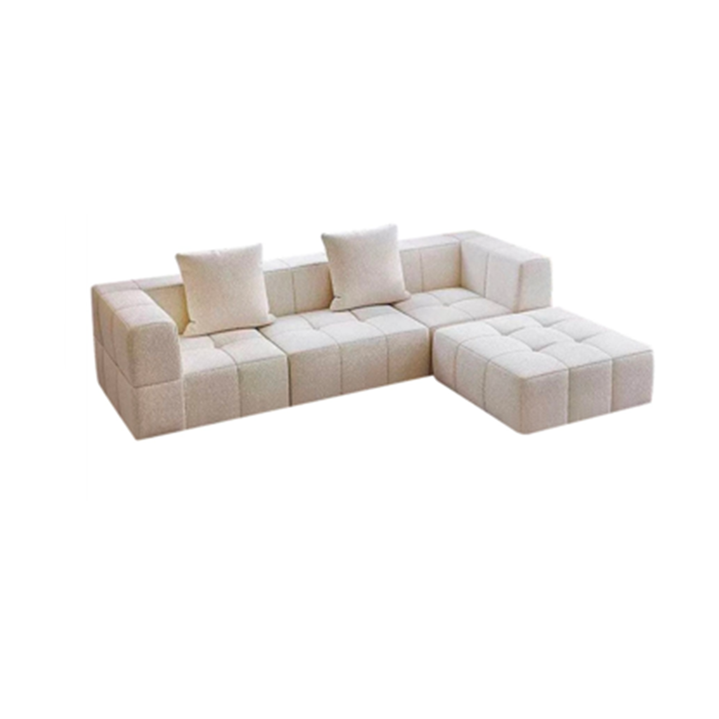 Contemporary Scandinavian Lambswool High-Resilience Foam Modular Compression Sofa - Rectangular Space-Saving Sofa For Living Room Lumendat
