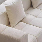 Contemporary Scandinavian Lambswool High-Resilience Foam Modular Compression Sofa - Rectangular Space-Saving Sofa For Living Room Lumendat