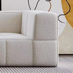 Contemporary Scandinavian Lambswool High-Resilience Foam Modular Compression Sofa - Rectangular Space-Saving Sofa For Living Room Lumendat