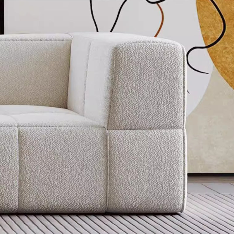 Contemporary Scandinavian Lambswool High-Resilience Foam Modular Compression Sofa - Rectangular Space-Saving Sofa For Living Room Lumendat