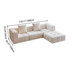 Contemporary Scandinavian Lambswool High-Resilience Foam Modular Compression Sofa - Rectangular Space-Saving Sofa For Living Room Lumendat