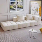 Contemporary Scandinavian Lambswool High-Resilience Foam Modular Compression Sofa - Rectangular Space-Saving Sofa For Living Room Lumendat