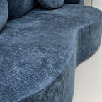 Contemporary Scandinavian Chenille Upholstery High-Resilience Foam Convertible Foldable Sofa Bed - U-Shaped Modular Compressed Loveseat Sofa For Living Room Lumendat
