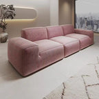 Contemporary Scandinavian High-Resilience Foam Fabric Compressed Modular Sofa - Rectangular Low-Profile Wide Seat Couch Space-Saving For Living Room Lumendat