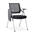Modern Breathable High-Resilience Foam Mesh Desk Chair - Rectangular Adjustable Armrest & Writing Tablet Arm Foldable Office Chair For Home Office Lumendat