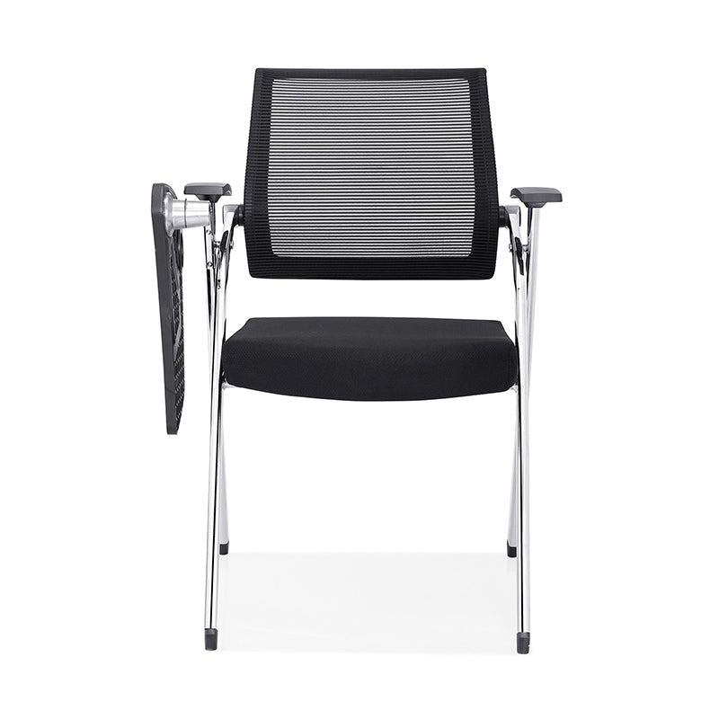 Modern Breathable High-Resilience Foam Mesh Desk Chair - Rectangular Adjustable Armrest & Writing Tablet Arm Foldable Office Chair For Home Office Lumendat