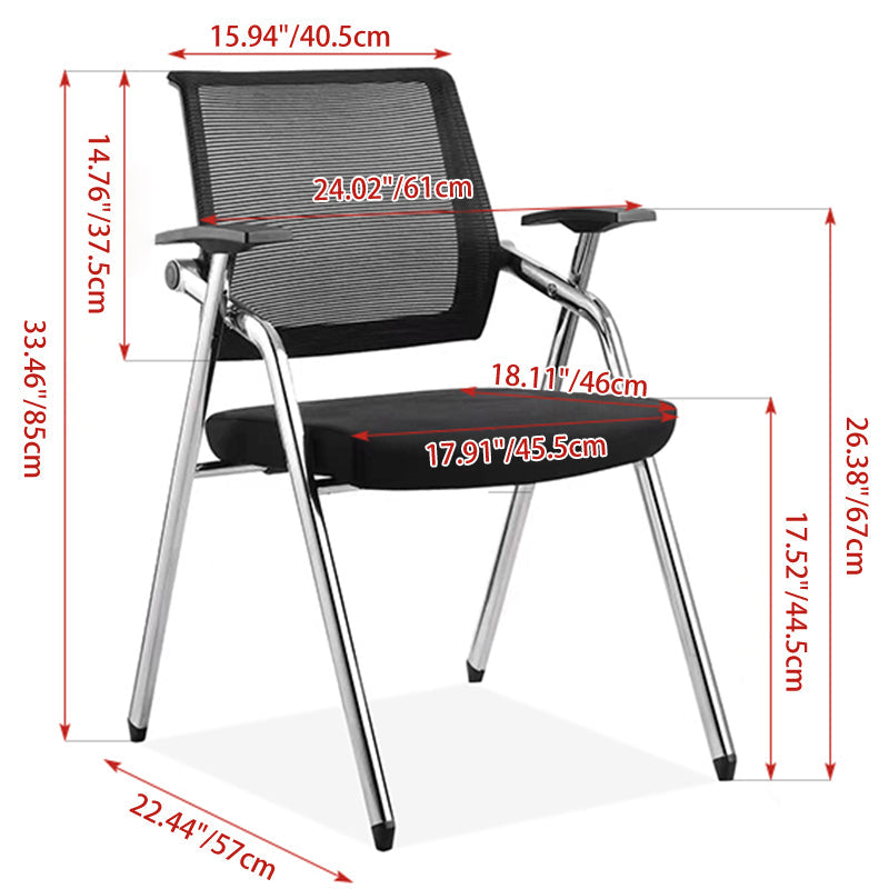 Modern Breathable High-Resilience Foam Mesh Desk Chair - Rectangular Adjustable Armrest Foldable Office Chair For Home Office Lumendat