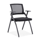 Modern High-Resilience Foam Mesh Desk Chair - Rectangular Cross-Leg Design Foldable Office Chair For Home Office Lumendat