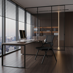 Modern High-Resilience Foam Mesh Desk Chair - Rectangular Cross-Leg Design Foldable Office Chair For Home Office Lumendat