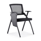 Modern High-Resilience Foam Mesh Desk Chair - Rectangular Cross-Leg Design Foldable Armrest & Writing Tablet Arm Office Chair For Home Office Lumendat