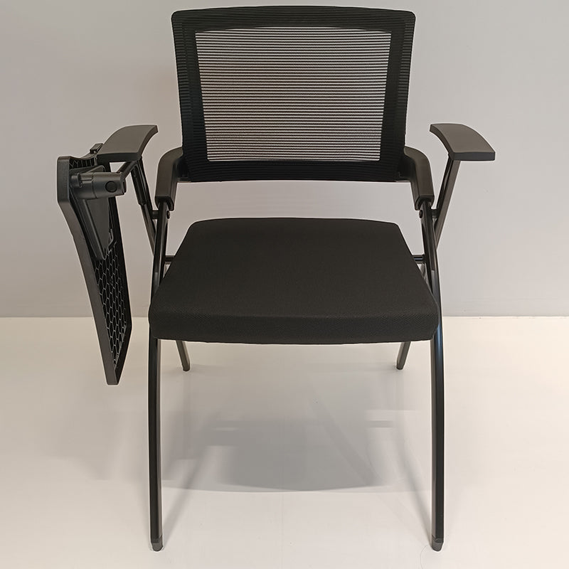 Modern High-Resilience Foam Mesh Desk Chair - Rectangular Cross-Leg Design Foldable Armrest & Writing Tablet Arm Office Chair For Home Office Lumendat