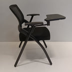 Modern High-Resilience Foam Mesh Desk Chair - Rectangular Cross-Leg Design Foldable Armrest & Writing Tablet Arm Office Chair For Home Office Lumendat