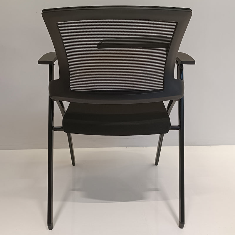 Modern High-Resilience Foam Mesh Desk Chair - Rectangular Cross-Leg Design Foldable Armrest & Writing Tablet Arm Office Chair For Home Office Lumendat