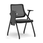 Modern Breathable High-Resilience Foam Mesh Desk Chair - Rectangular Extendable Armrest Rotating Writing Tablet Arm Foldable Office Chair For Home Office Lumendat