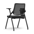 Modern Breathable High-Resilience Foam Mesh Desk Chair - Rectangular Extendable Armrest Rotating Writing Tablet Arm Foldable Office Chair For Home Office Lumendat